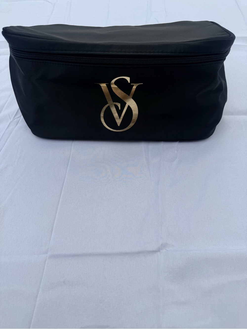 #79 Victoria's Secret Black & Gold Travel Cosmetic Case